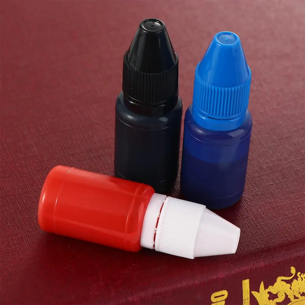 For Wood Paper Office Blue Photosensitive Black Red Seal Stamp Oil Inkpad 10ml Flash Refill Ink