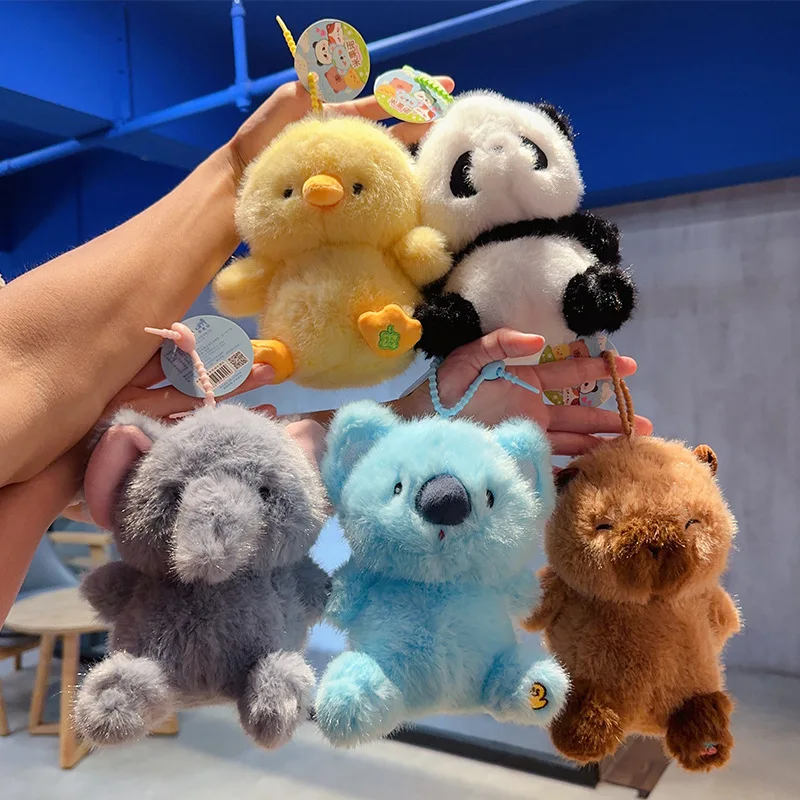 Miniso creativo Panda pequeño pato de peluche medio aromaterapia muñeca llavero bolso escolar de mujer adorno pequeño regalo