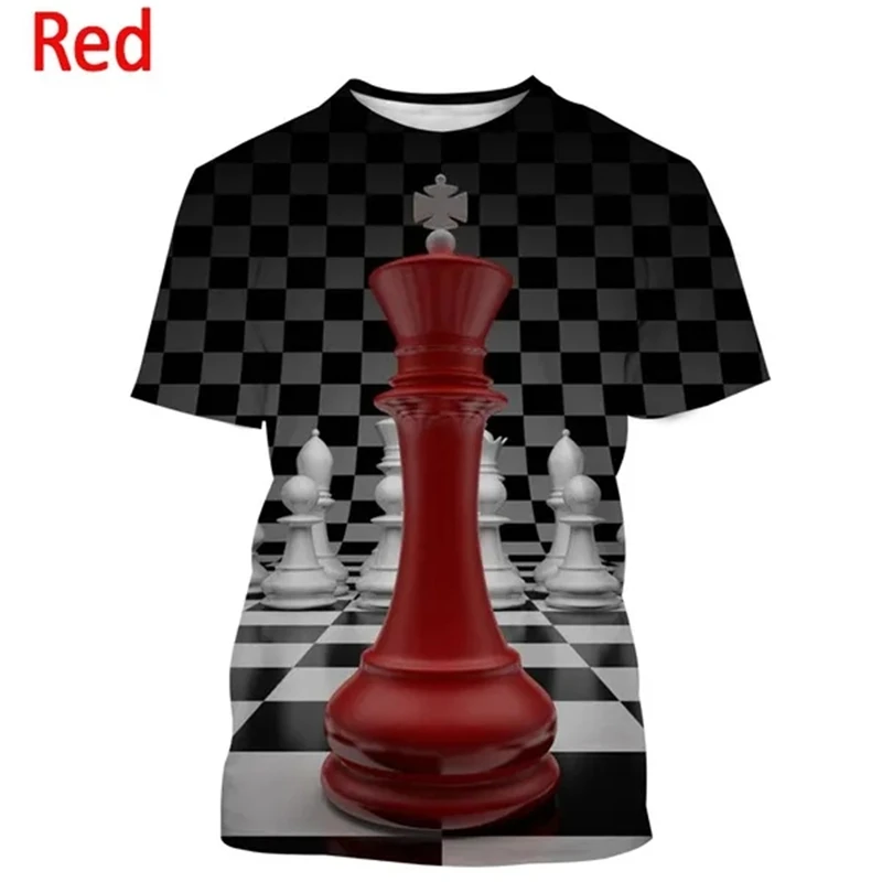 Newest Chess Game 3D Printing T Shirt Checkerboard Style Men\'s And Women\'s Casual Fashion Short-Sleeved Classic Versatile Tops