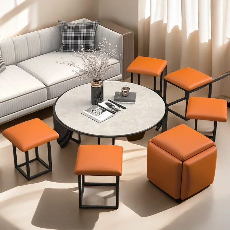 Simple Five in One Magic Cube Stool, Home Living Room Tea Table, Multi functional Combination Storage
