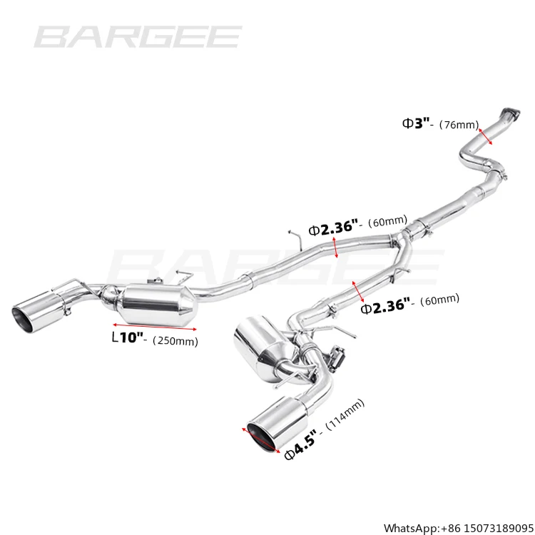 

Bargee Valvetronic EXHAUST Exhaust Catback for 2.0T 2016~UP Customized Exhaust Downpipes