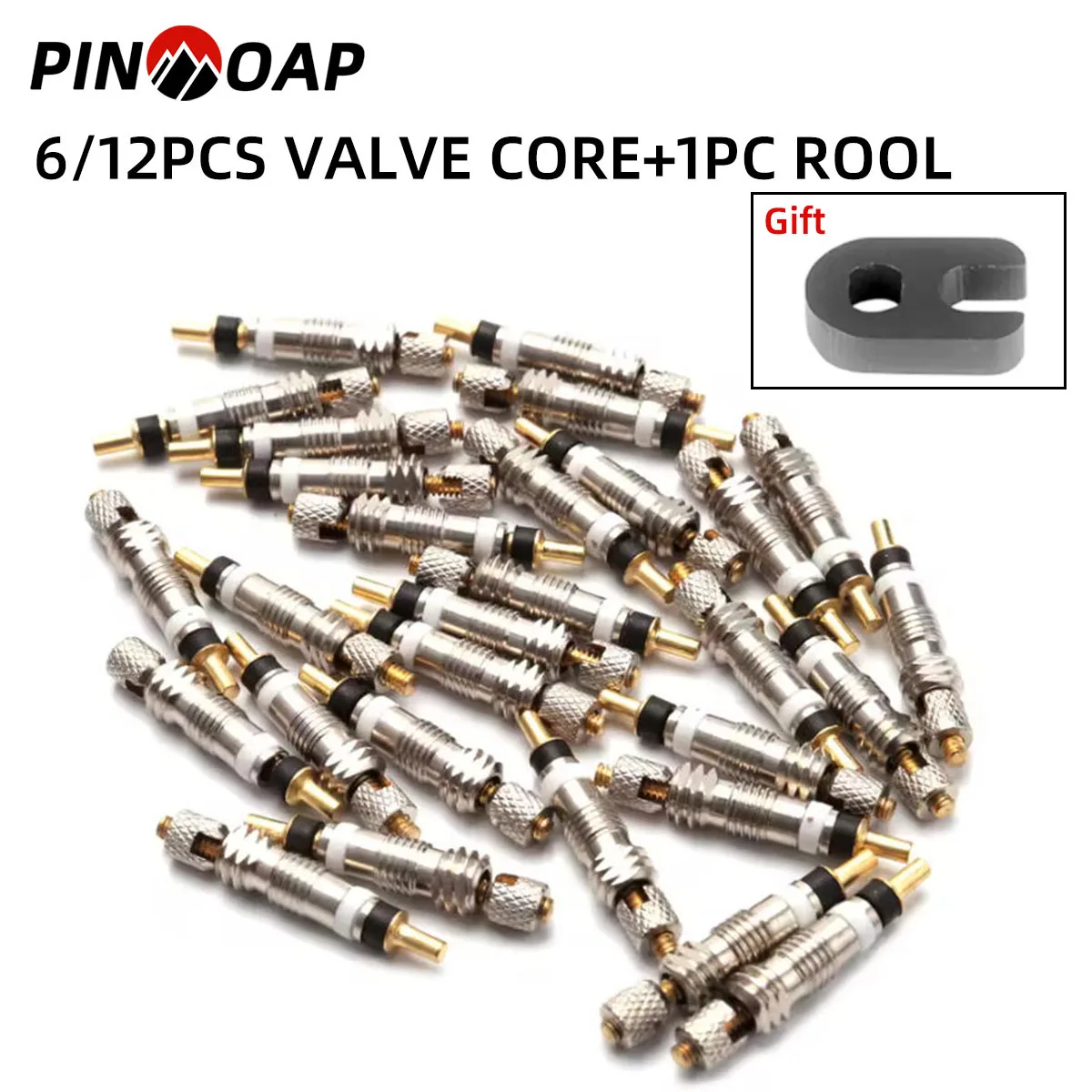 

PINMOAP 6/12 шт. велосипедный клапан сердечник аксессуары для шин металлическая поверхность прочный шоссейный сердечник клапана для горного велосипеда