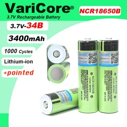 VariCore Original NCR18650B 3.7v 3400mAh 18650 Lithium Rechargeable Battery with Pointed(No PCB) batteries