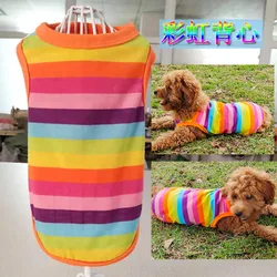 Summer Striped Dog Shirt Cotton Casual Pet Vest Comfortable Dog Costume Puppy T-Shirt Breathable Dog Clothes