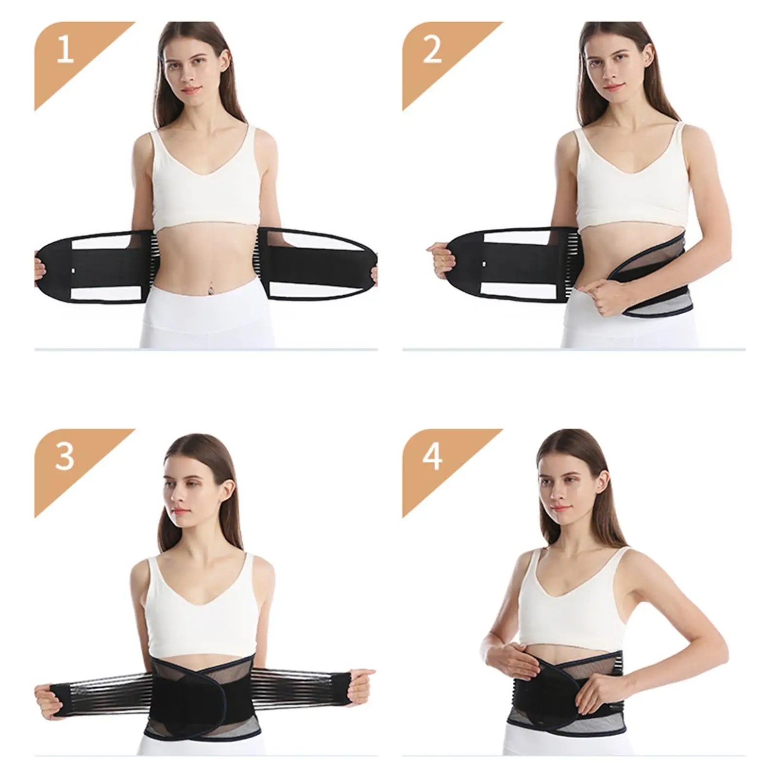 Pad Back Brace Breathable Support Belt for Men Women Pain Relief Scoliosis Working Out Sedentary