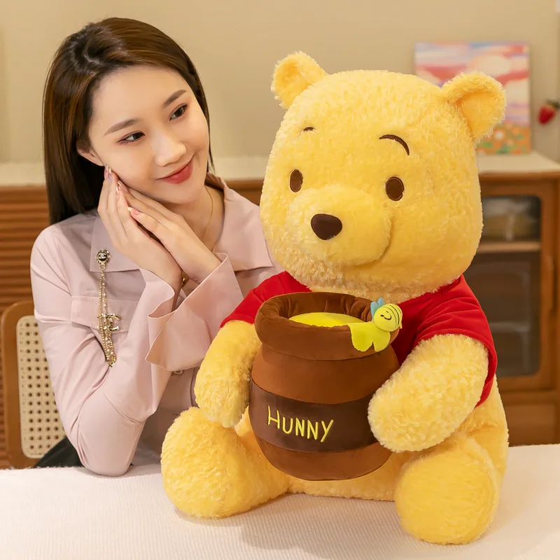 35-55cm Anime Disney Honey Jar Winnie The Pooh Soft Plush Toys Pooh Bear Stuffed Animal Dolls Children Kids Kawaii Birthday Gift