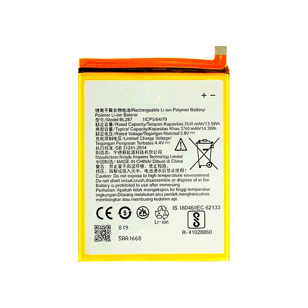 BL287 3760Mah Battery For Lenovo K5 Note L38012 K9 6.0 Inch Long-Lasting Replacement Mobile Phone
