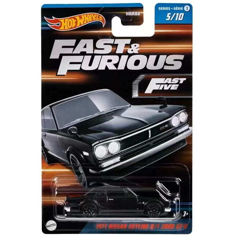 

Original Hot Wheels Car Fast & Furious Fast Five Toys for Boys 1971 NISSAN SKYLINE H/T 2000 GTR Vehicles Models Birthday Gift