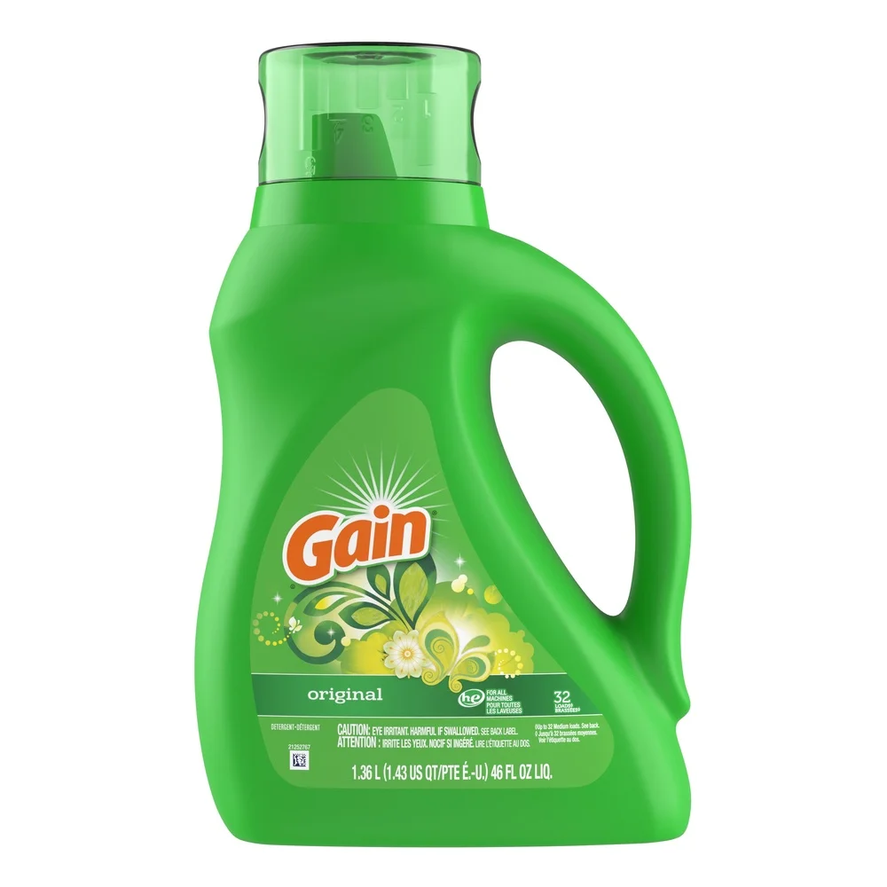منظف الغسيل السائل، رائحة أصلية شديدة التحمل، 46 أونصة سائلة، 32 تحميلًا، تركيبة إزالة الرائحة، منظف عالي الكفاءة