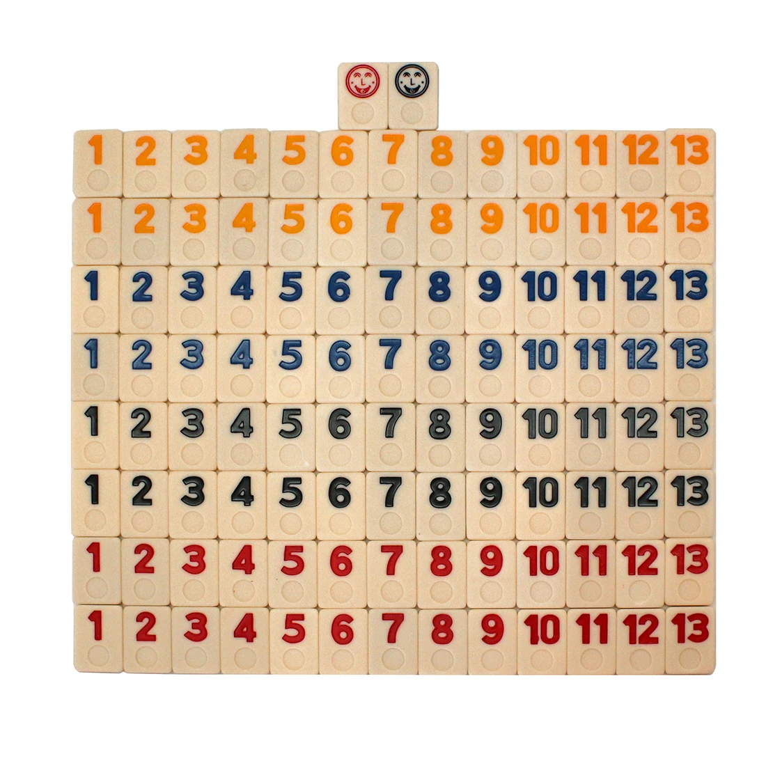 Melamine 106 jeu de tuile rummy ensemble de cubes rummy jeu de voyage carte de couleur persistante