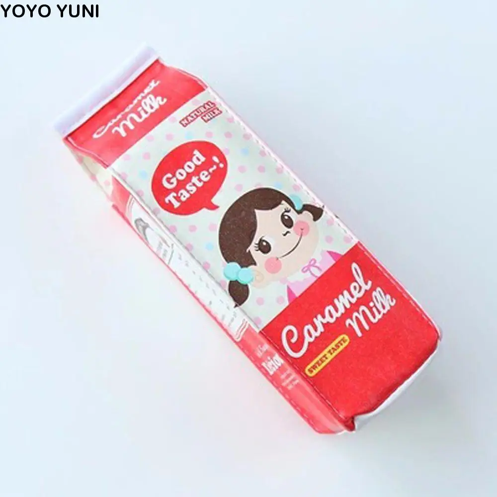 

Gift Cartoon Morning Milk Waterproof School Stationery Office Supply Fruit Milk Carton Pencil Box Pencil Case Pen Bag