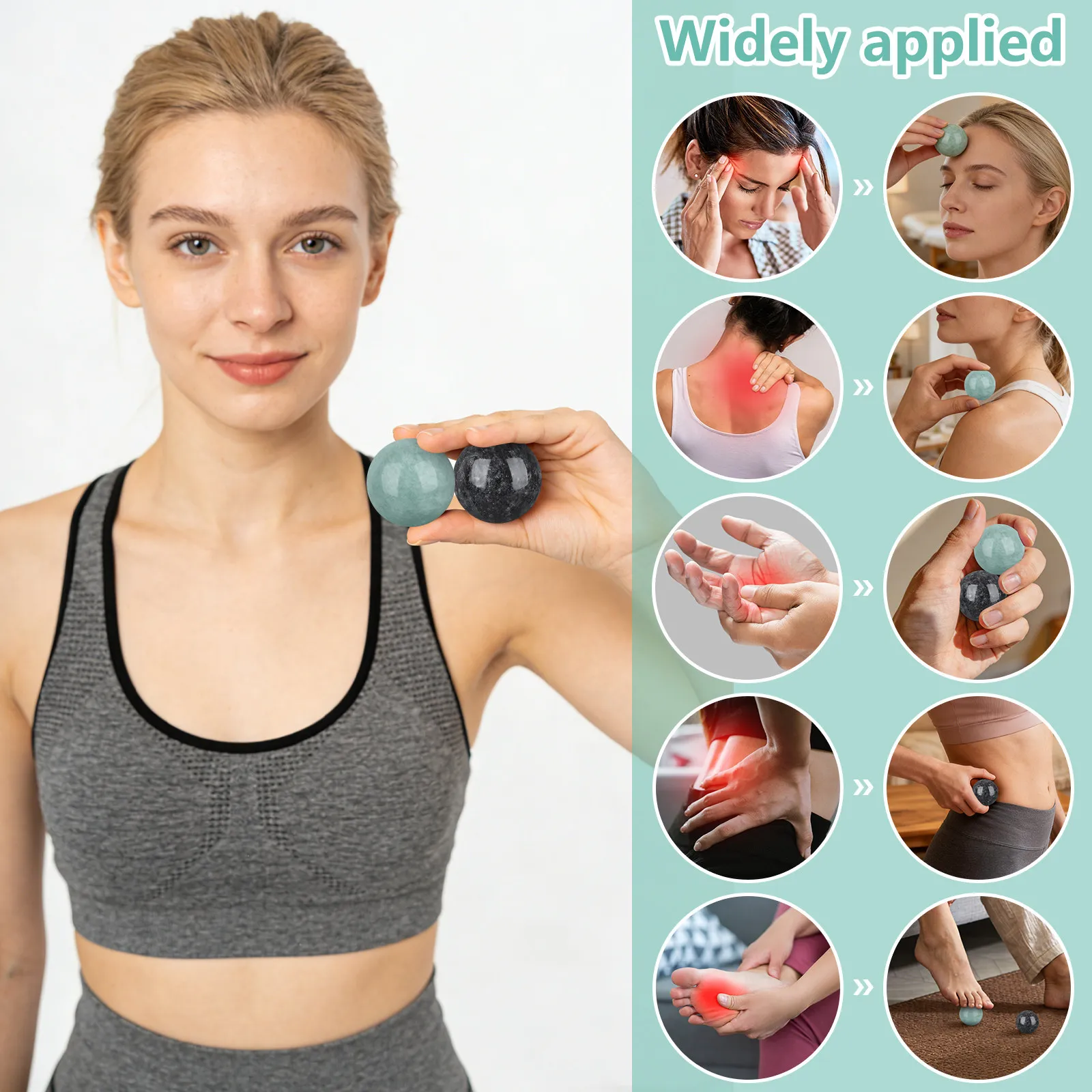 

2Sets Marble Hand Balls Round Massage Rolling Balls for Finger Palm Acupressure Stress Relief Hand Fitness Muscle Recovery