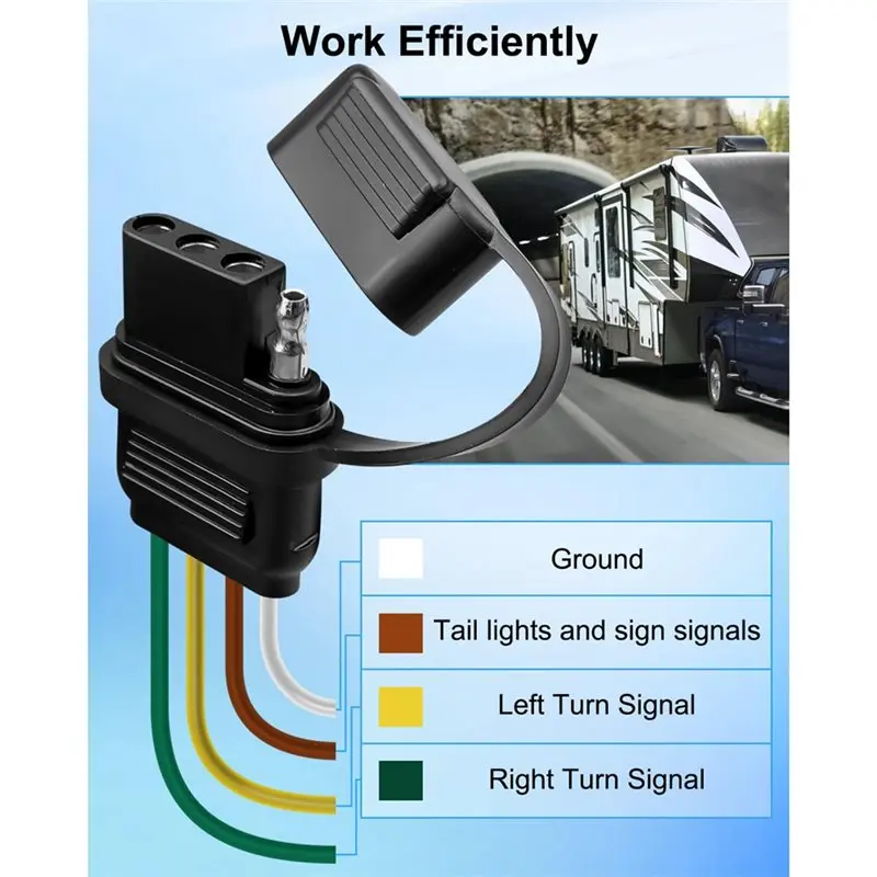 A80X For Chevy GMC Isuzu Compatible 4-Pin Trailer Wiring Harness Connector With Built-In Wiring Converter Trailer Light Adapter