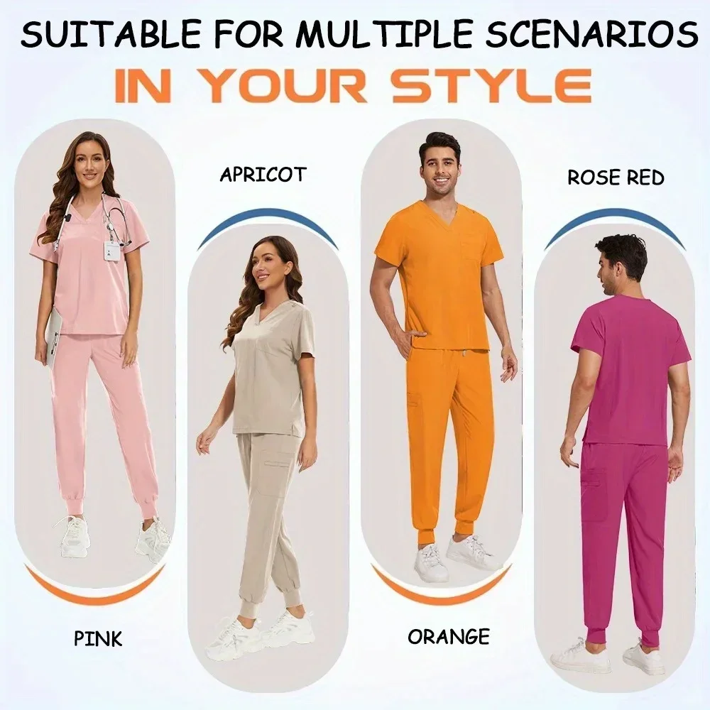 

Унисекс, беговая форма, женский комплект для кормления, топ с v-образным вырезом, карманные брюки, униформа, клинические рабочие костюмы, одежда для красоты