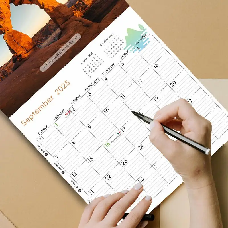 National Parks Calendar 2024-2025 Creative Monthly Wall Calendars With National Parks Images 2025 Room Ornaments For Home