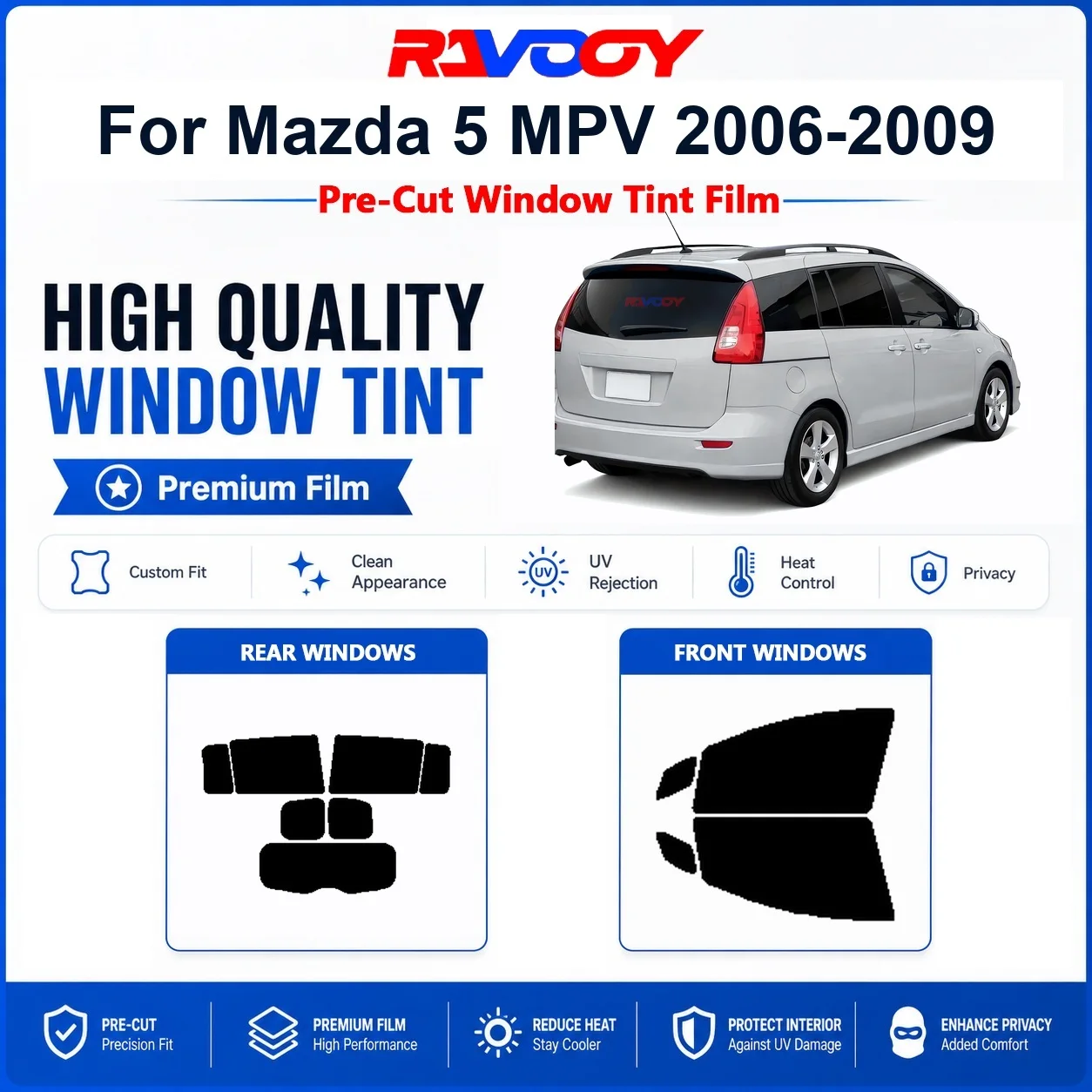premium-pre-cut-window-tint-for-mazda-5-mpv-2006-2009-front-rear-windows-uv-heat-rejection-privacy-film