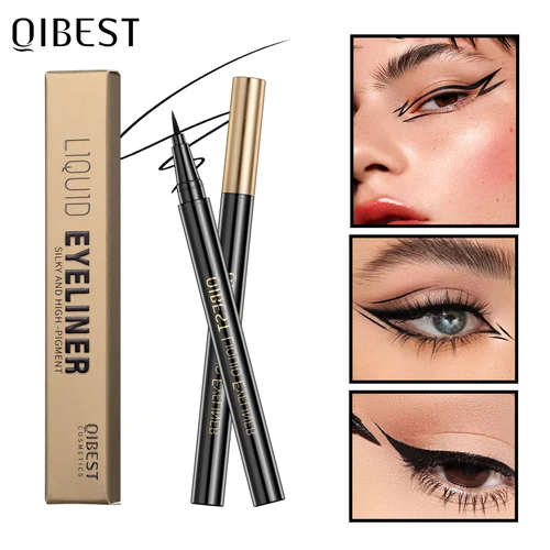 Imagen 2 del producto Delineador de ojos líquido negro de larga duración, lápiz delineador de ojos resistente al agua, secado rápido, no florece, delineador de ojos Natural, bolígrafo líquido, herramientas cosméticas