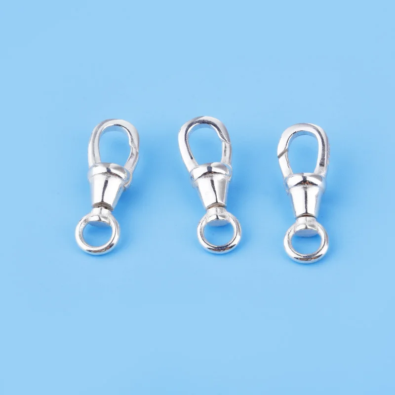 

S925 sterling silver handmade DIY bracelet necklace connection accessory spring buckle
