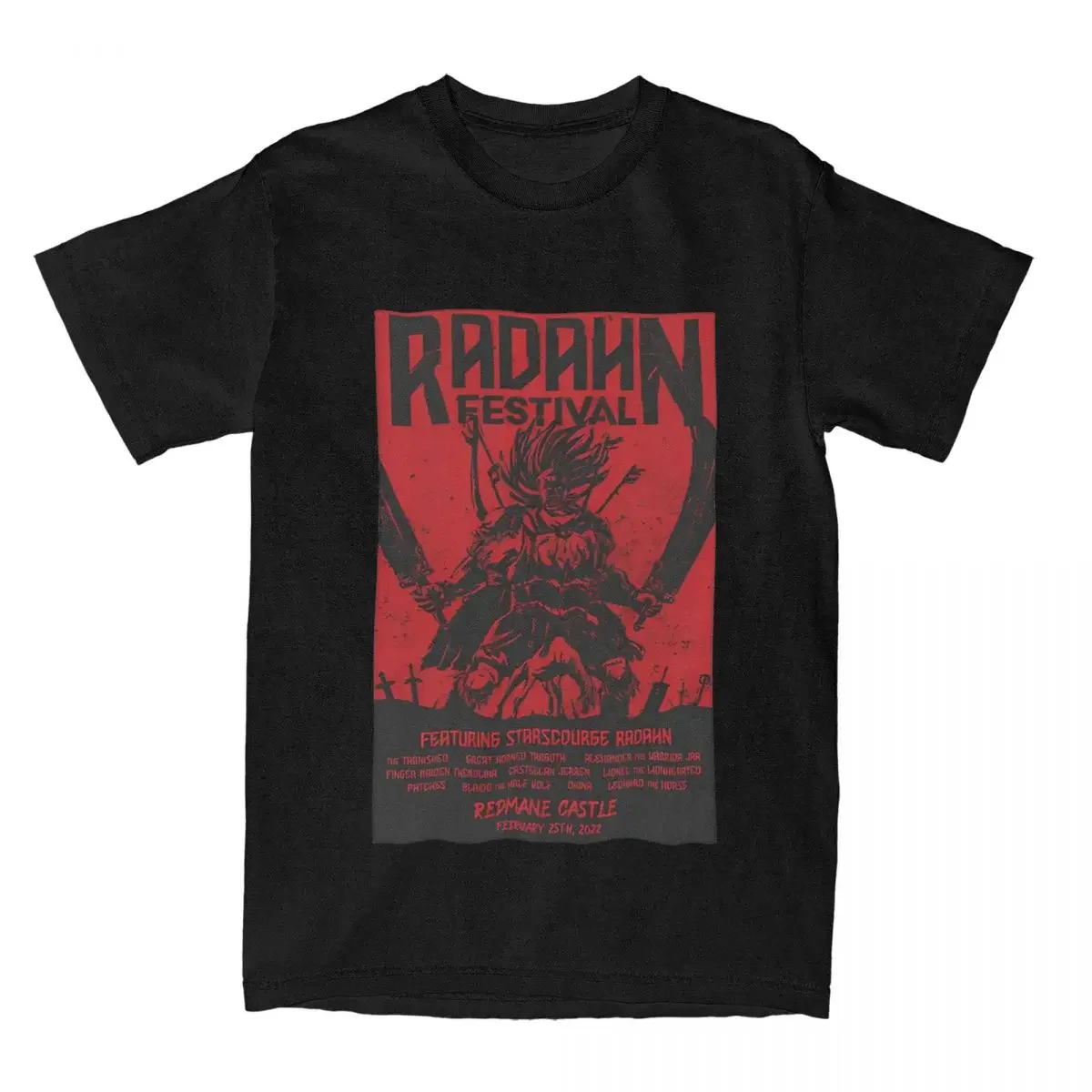 Radahn Festival Eldened Ringed T-Shirt for Men Vintage 100% Cotton Tee Shirt Crewneck Short Sleeve T Shirts Classic Tops