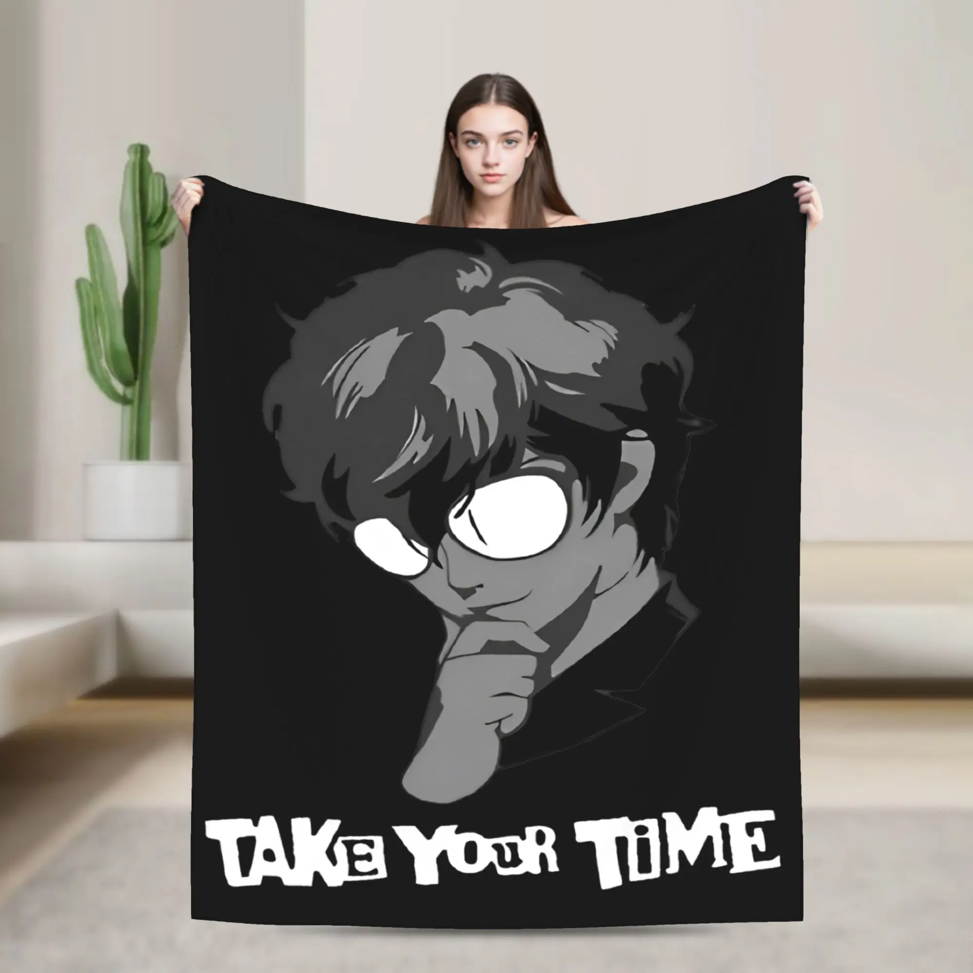 Persona 5 Joker Plush Blankets  Vintage Throw Blankets for Home Hotel Sofa  150*125cm Bedspread