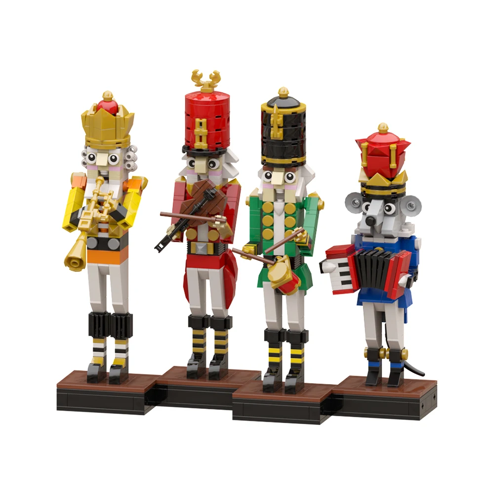 MOC Nutcrackered and the Mouseed Kinged Block  Christmas Themed Waist Drum Soldier Trumpeter Kinged Model Bricks kids Xmas Gift