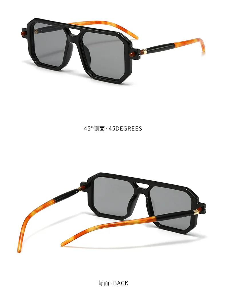 Polygon-Sonnenbrille, rechteckig, modisch, beliebt, für Damen und Herren, quadratische Sonnenbrille für Damen und Herren, Sommer-Reisebrille – Detail 9