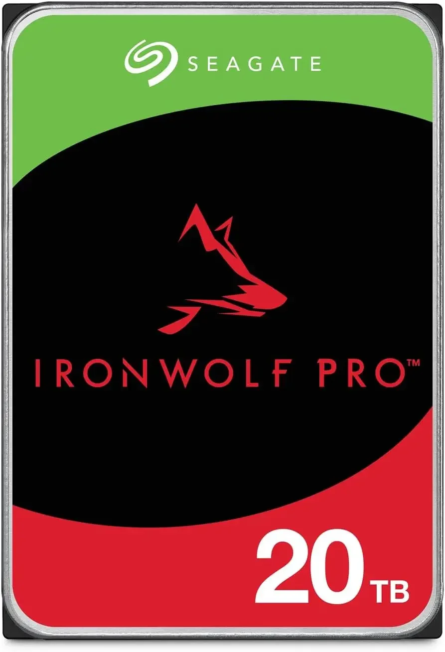 Seagate IronWolf Pro, 20 TB, Enterprise NAS Internal HDD –CMR 3.5 Inch, SATA 6 Gb/s, 7,200 RPM, 256 MB Cache for RAID Network Attached Storage (ST20000NT001) | 7200 RPM Drive with CMR Technology and SATA III for RAID, NAS and Enterprise Storage