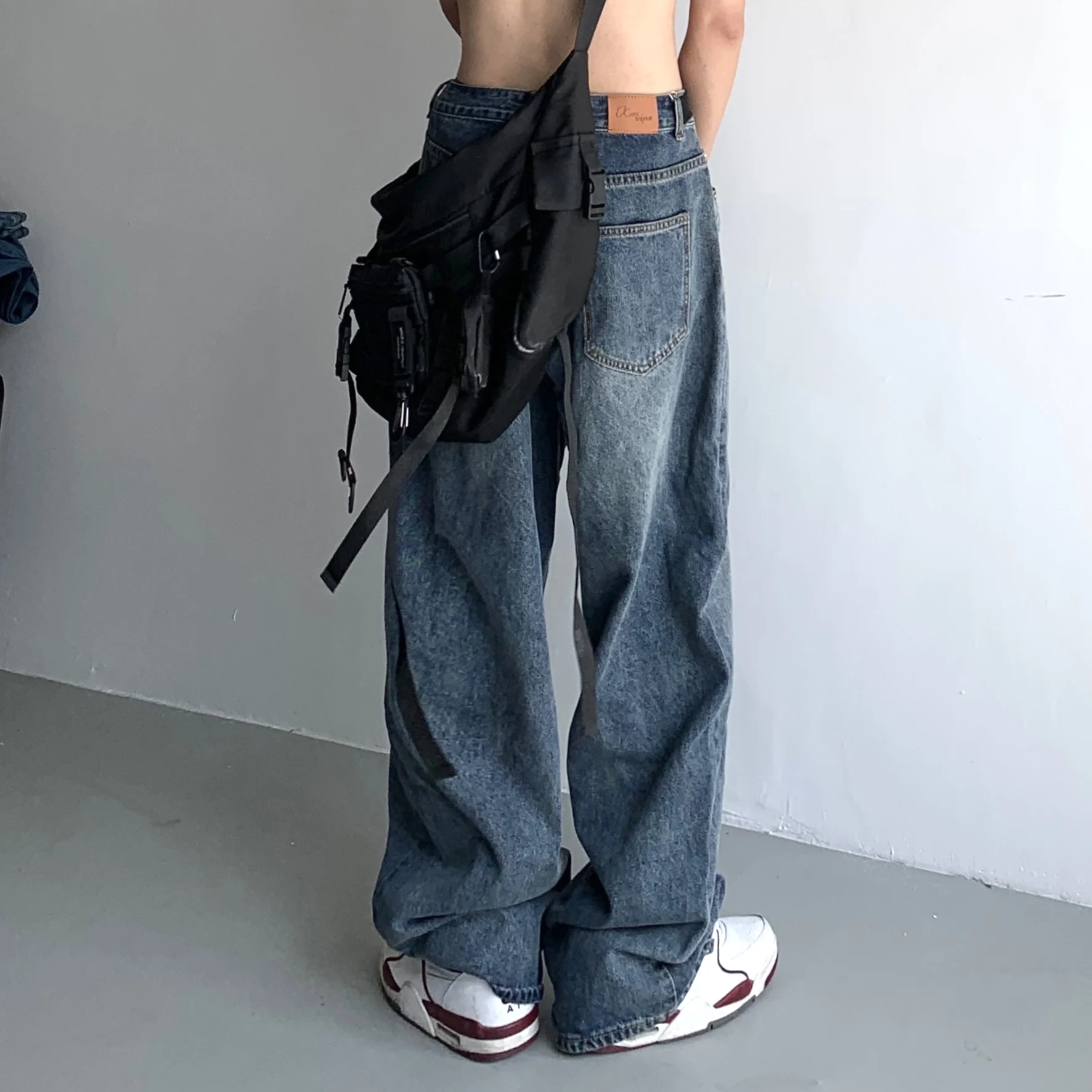 

New Trousers Casual Wide Leg Jeans Men Street Retro Hip Hop Jeans Trend Fashion High-waist Denim Pants Men Clothing 2024 Q40