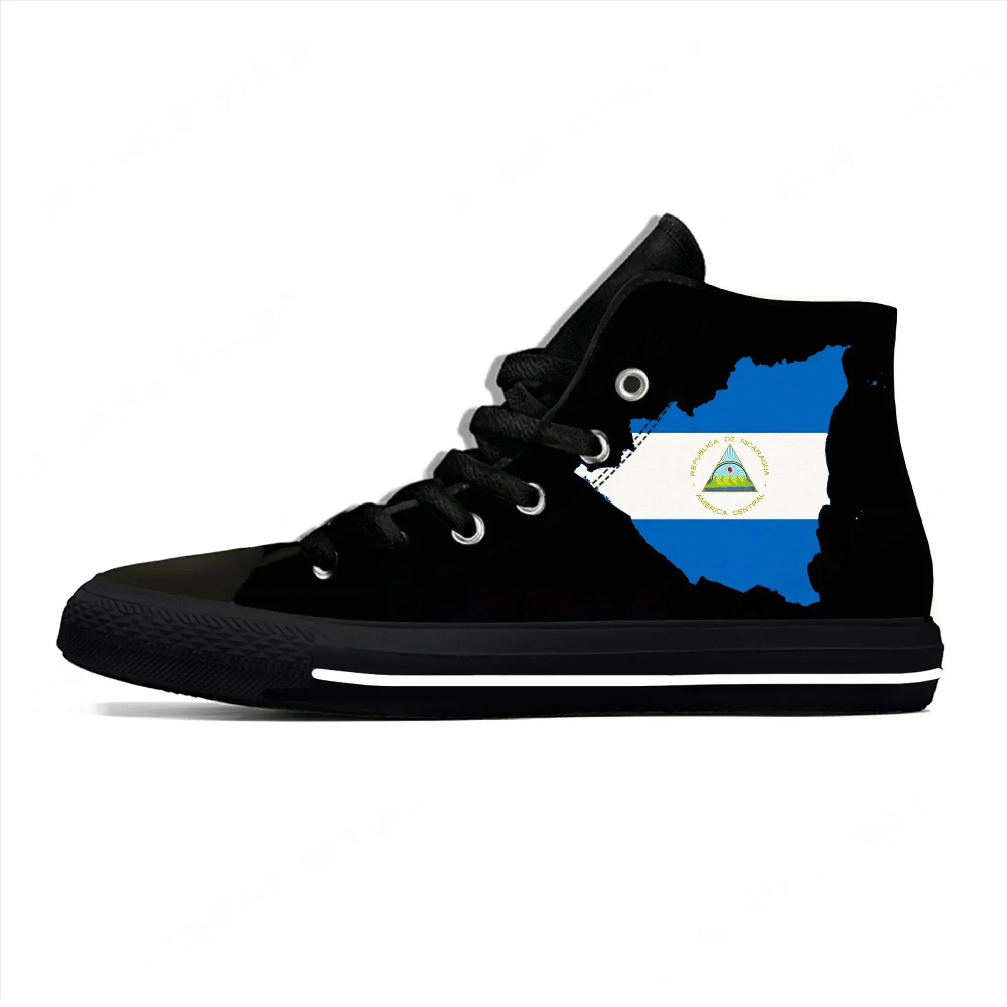 

Кроссовки с высоким верхом Nicaragua для мужчин, женщин и подростков, повседневная обувь, кроссовки из ткани, дышащие легкие кроссовки с 3D-принтом для косплея