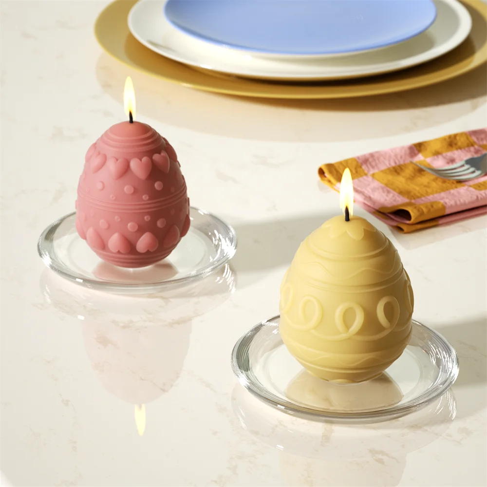 Boowan Nicole Easter Egg Candle Mold Silicone DIY Handmade Scented Candle Making Mould Supplies Easter Home Ornament