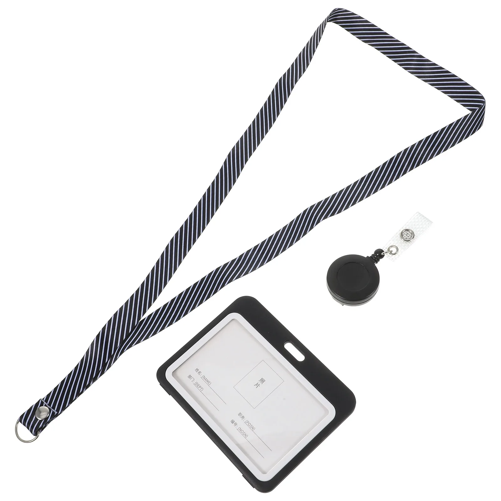 

2pcs Horizontal Card Sleeves Retractable Lanyards Adjustable Id Badge Cover Slim Nurse Teacher Use Gray Horizontal