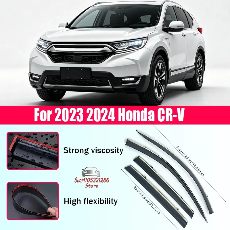 

Suitable for 2023-2024 Honda CRV window rain cover CR-V injection molded rain-proof eyebrow chrome-plated rain cover thickened