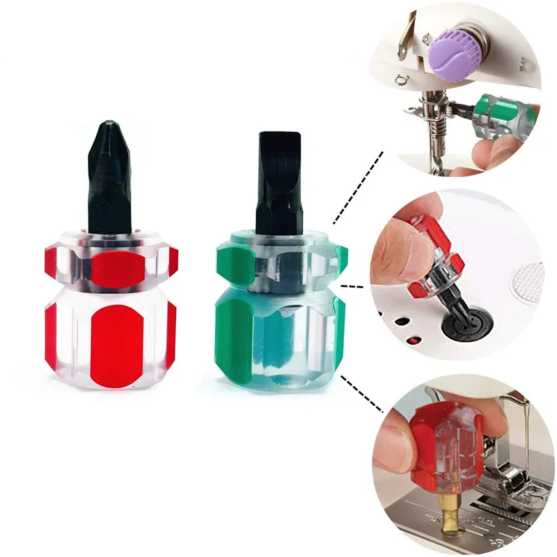 

Mini Short Screwdriver Phillips SLOTTED Sewing Machine Pocket Screwdriver Set Portable Radish Head Needle Plate Repair Hand Tool