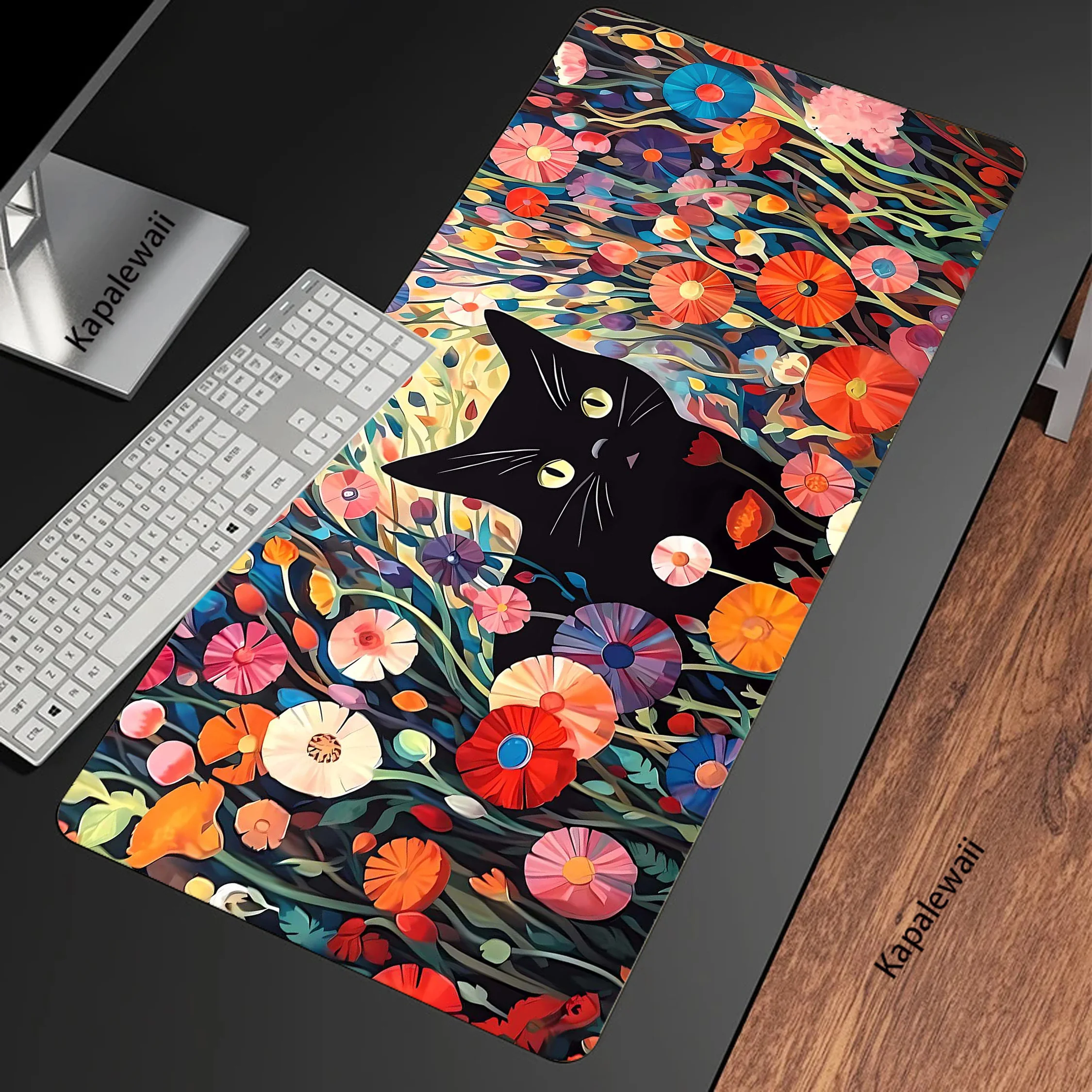 

Kawaii Cat Mousepad Gaming Speed Keyboard Soft Pads Mouse Pad Anti-slip Rubber Carpet Notebook Locked Edge Mouse Mat 800x300mm