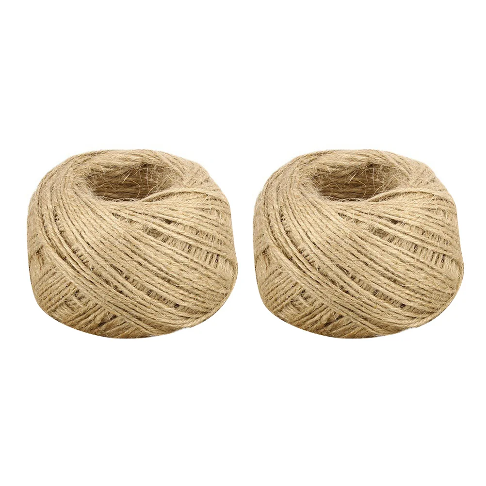 2 Rolls Rope Gift Packing DIY Macrame Twine Craft Jute Cords Hand-made Thread Decorative Natural Threads Vintage