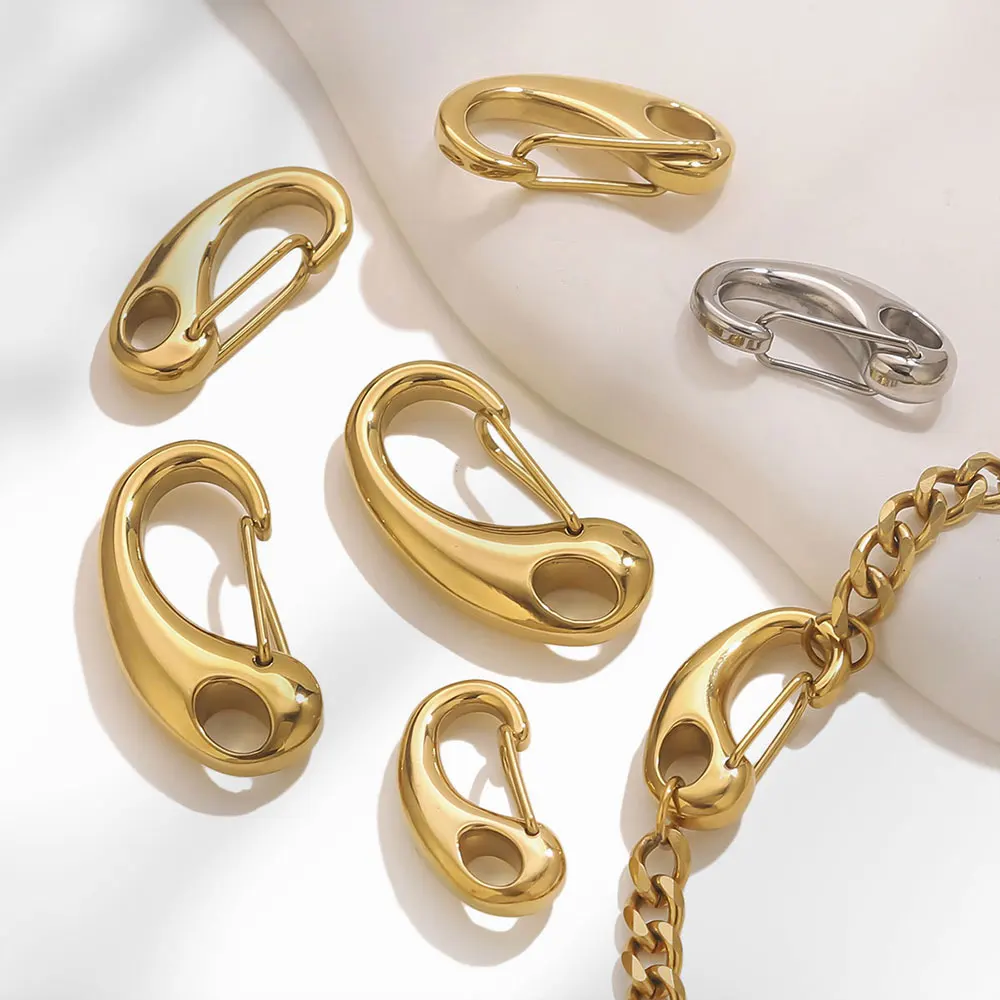 Золотая нержавеющая сталь D-образная застежка-лобстер