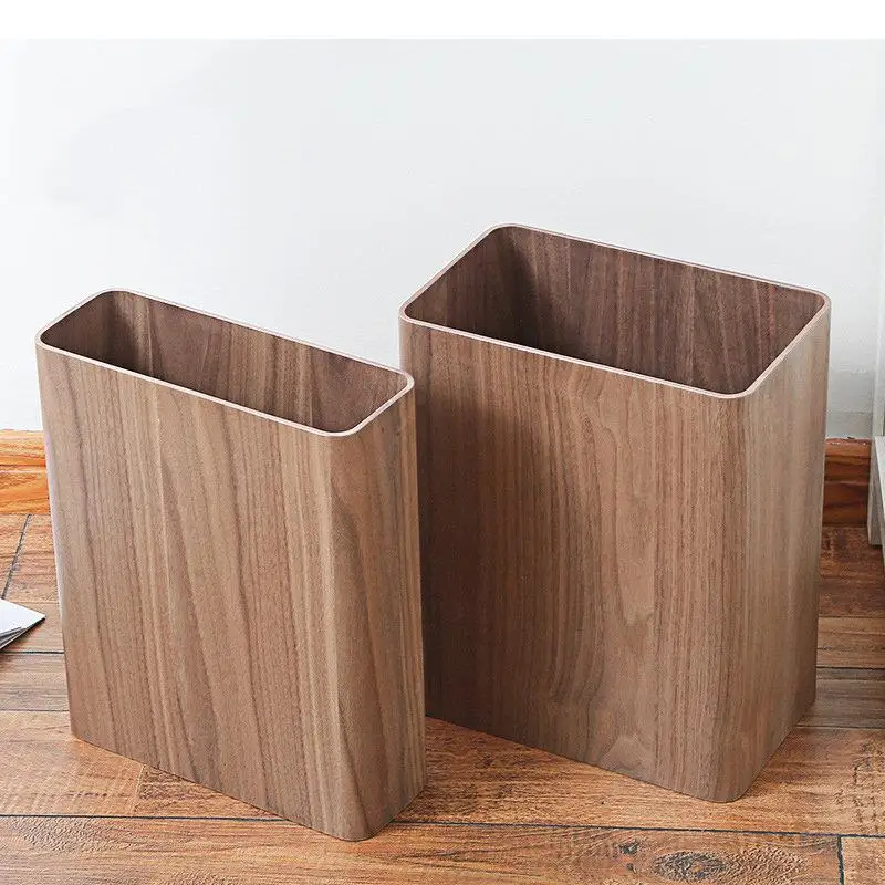 

Simple Rectangular Garbage Can Wooden Storage Bucket Wastebasket Creative Home Kitchen Trash Can Home Cleaning Tools Accessories