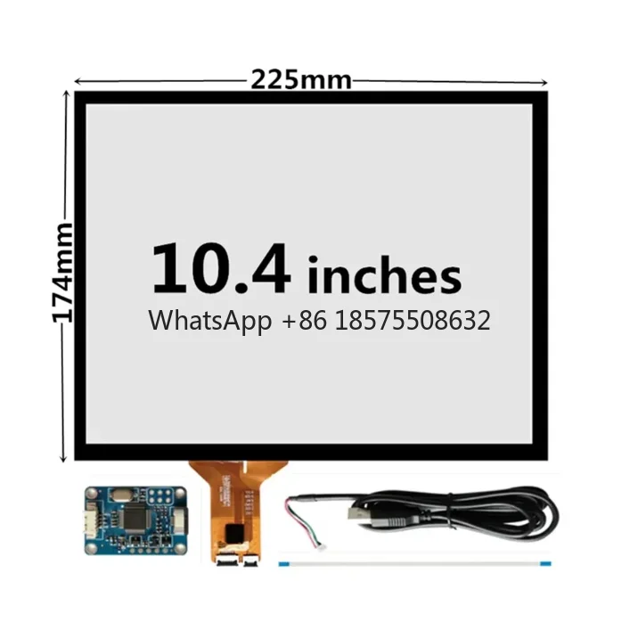 10.4 Inch 225mm*174mm Raspberry Pi Industrial Equipment Capacitive Touch Digitizer Touch Screen Panel Glass USB Driver Board