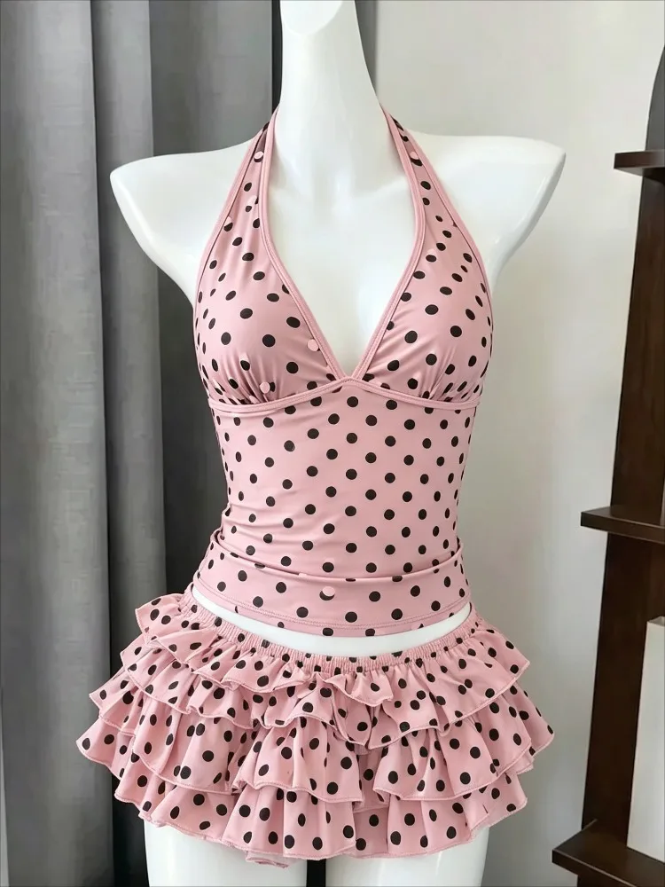 Französischer High-Waist 2-Teiliger Split-Bikini Y2K Trendiger Badeanzug Elegante Damen Sommer Strand Party Casual Mode Mini-Badeanzug Neu