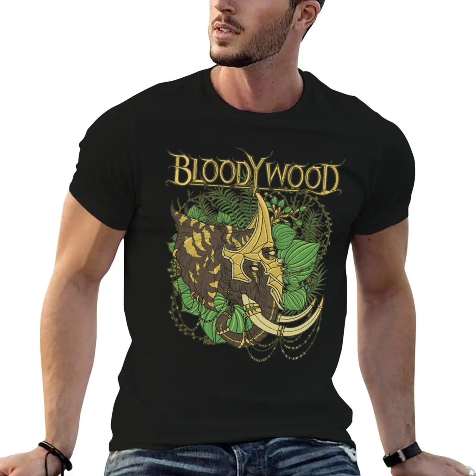 تي شيرت BLOODYWOOD تي شيرت رجالي تي شيرت قطني حزمة g رجل تي شيرت للرجال تي شيرت