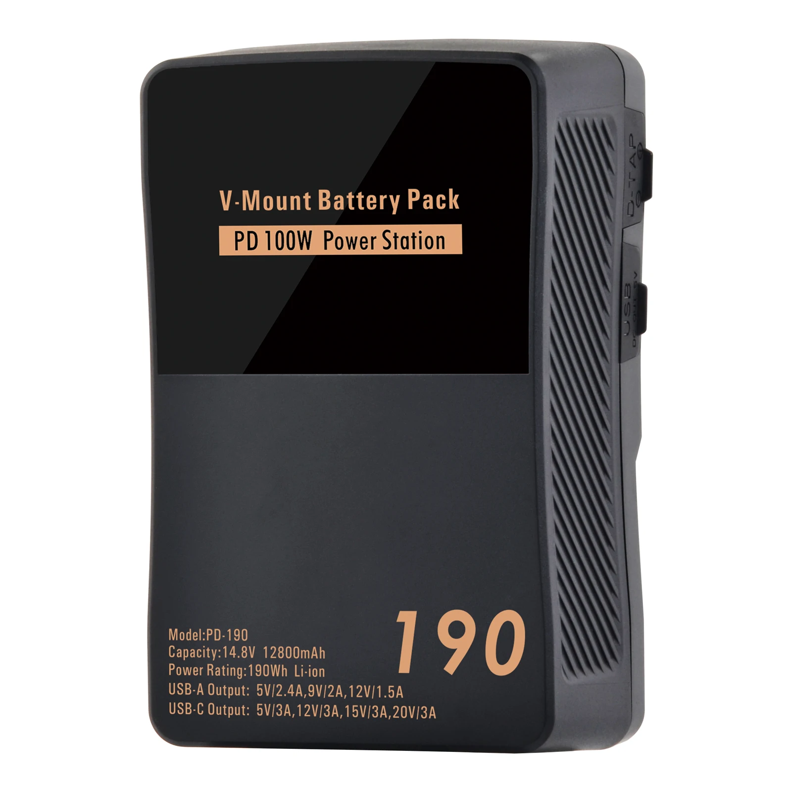 PD100W V-Mount Battery Fast Caging V-Lock Vmount Battery With USB-C Cable PD99 PD150 PD190 For Sony Blackmagic Camera Camcorder