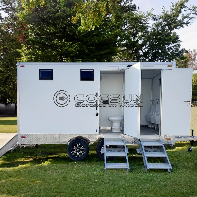 

Портативный уличный туалетный прицеп: роскошный мобильный санузел с доступным дизайном для общественных садов и зоопарков