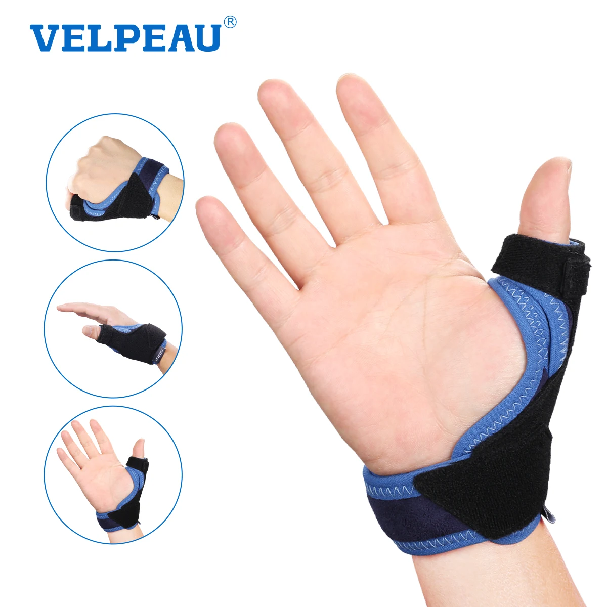 VELPEAU Thumb Brace for Tenosynovitis and Mouse Hand Thumb Splint Support Light and Breathable Universal for Left and Right Hand