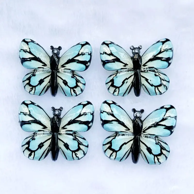 DIY12pcs Colorful Butterfly Flat back Rhinestone and Appliques DIY Wedding scrapbook Mobile phone flat back  crystal butterfly