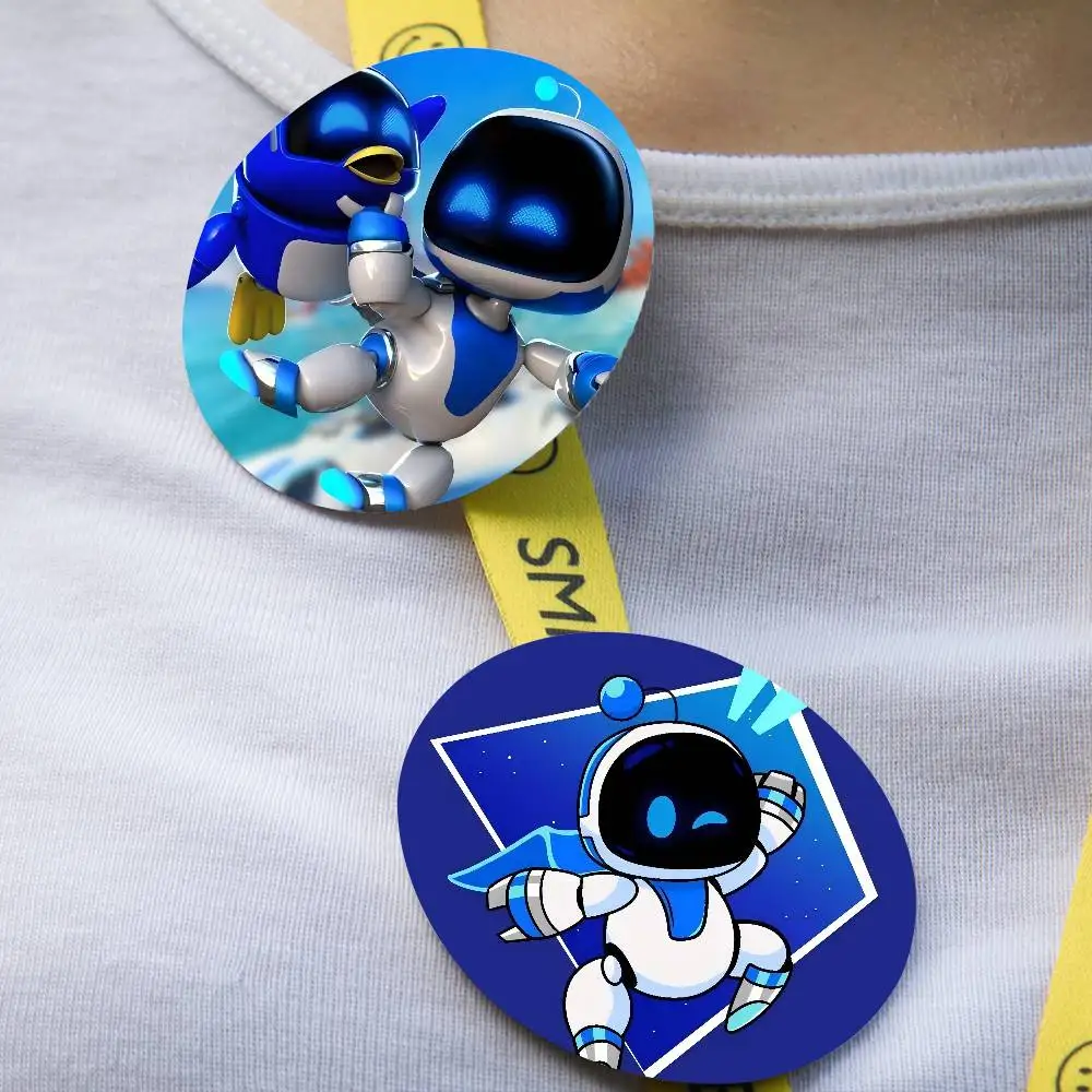 THE Cartoon A-Astro-Bot Badges Creative Tinplate Soft Button Pins Animal Icon Brooch Lapel Backpack Badge S