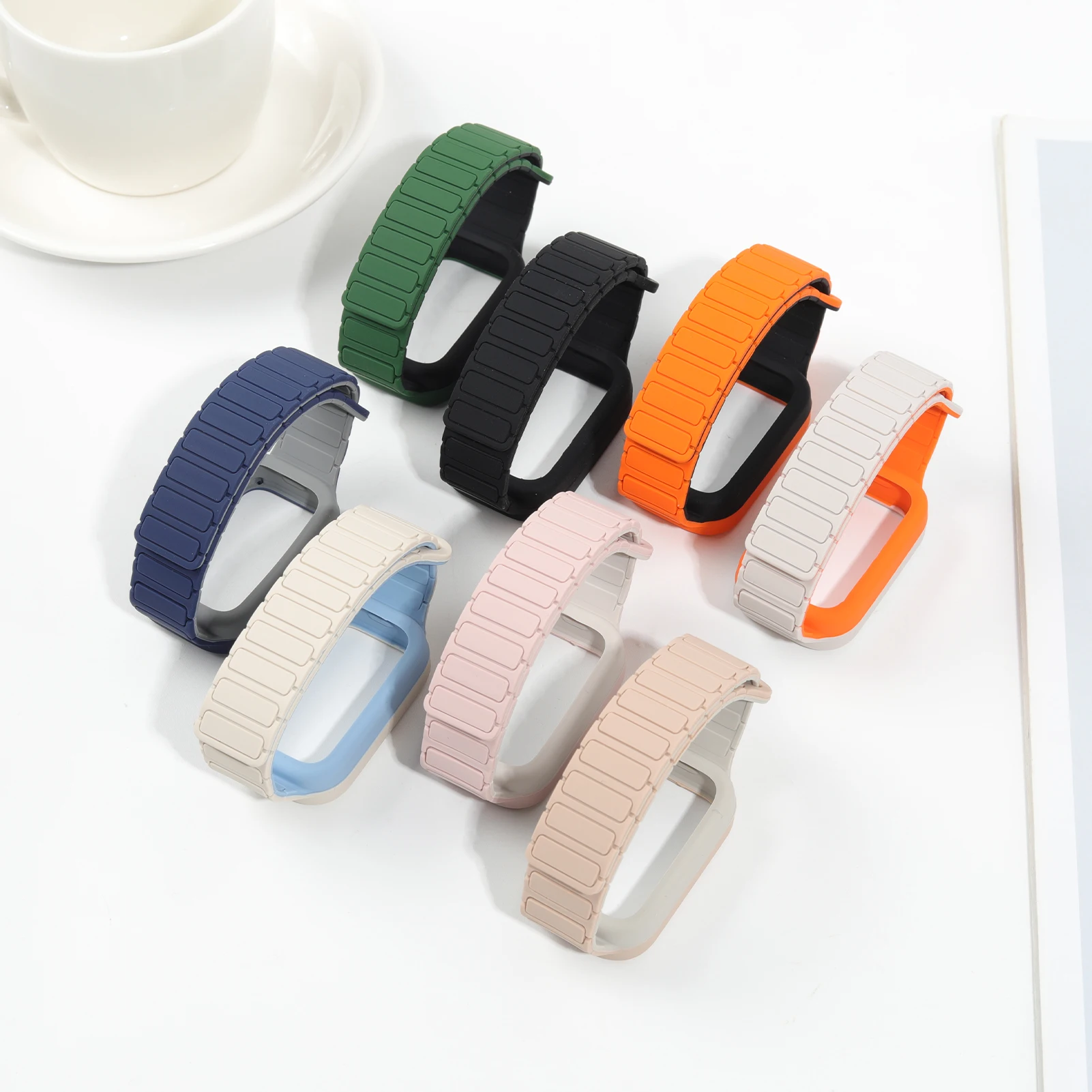 Hülle+Armband für Redmi Band 3 Schutz Smartwatch Zubehör Magnetische Silikon-Schlaufe Correa Xiaomi Smart Band 9 Active Armband