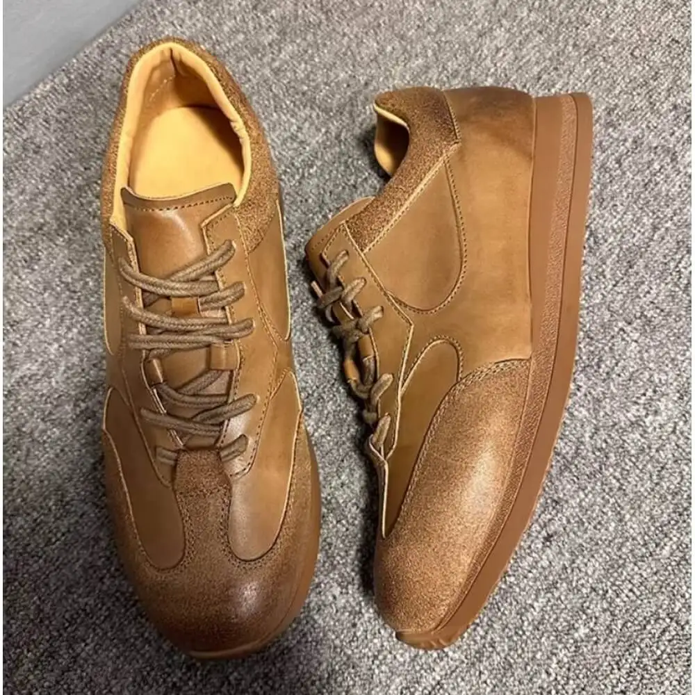Luxury Brown Leather Suede Sneaker – Handcrafted, Everyday Comfort & Timeless Elegance