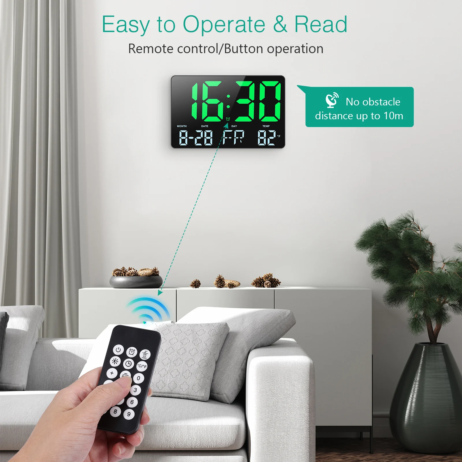 ORIA Digital Wall Clock 11.5