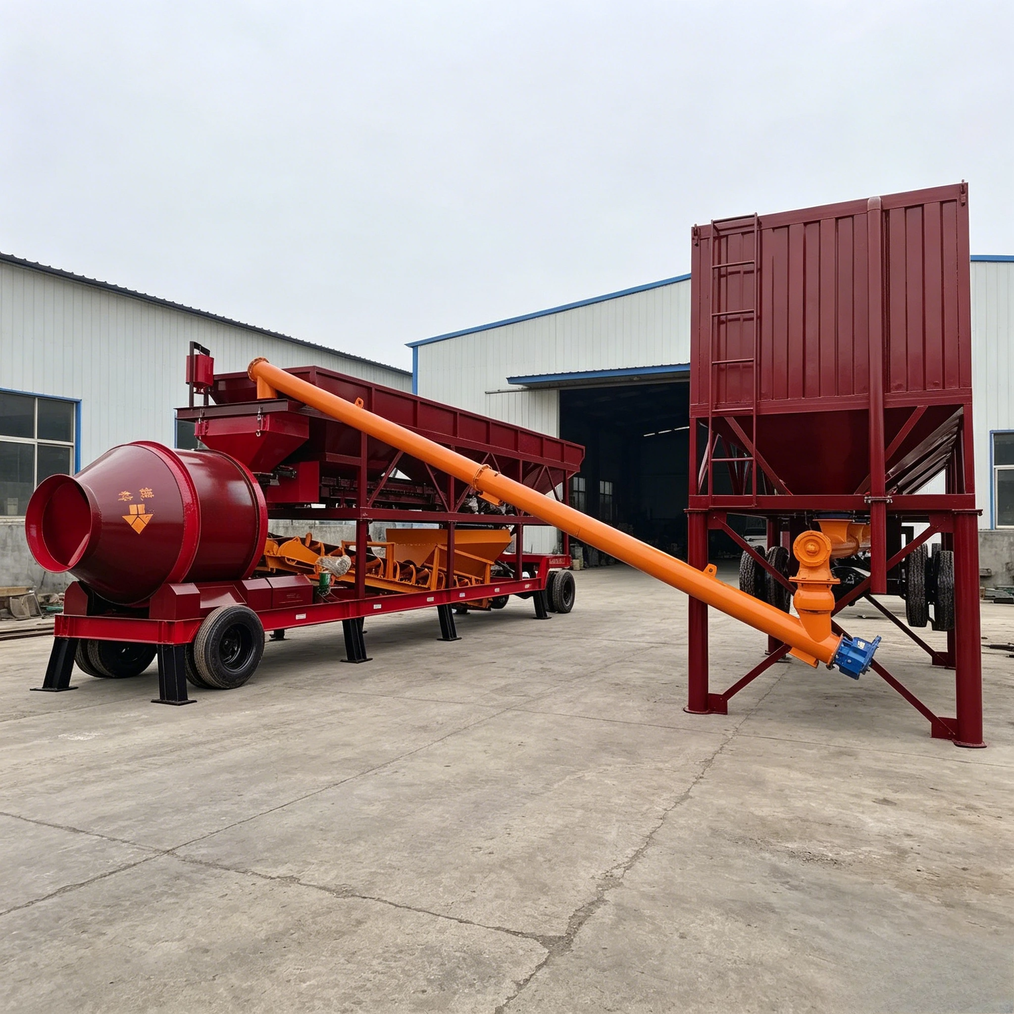 

Mobile Portable Fully Automatic Cement Mixer 10 To 50 M3/h Small Concrete Batching Plant Eco-Friendly Concrete Plant Customized
