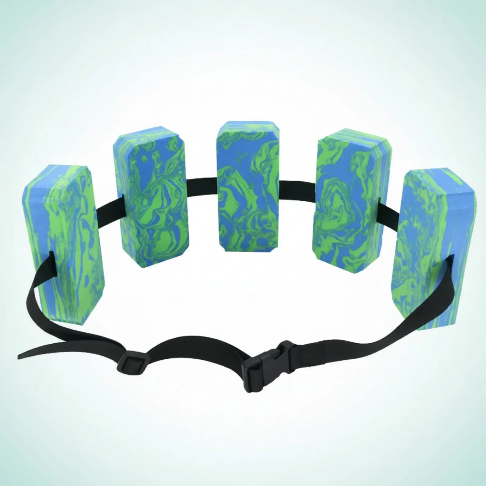 Swim Training Buoy Belt with Five EVA Foam Blocks for Adult Kids Pool Practice Adjustable Waist Support
